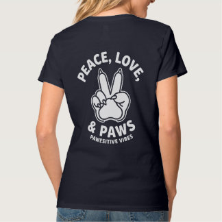 Camiseta Paz Amor & Patas Vibraciones Pawesitivas Amante de