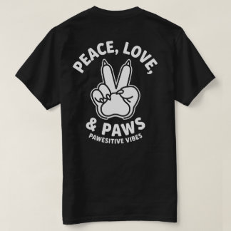 Camiseta Paz Amor & Patas Vibraciones Pawesitivas Amante de
