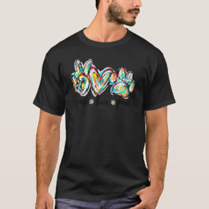 Camiseta Paz Amor Patitas Perro Lindo Gato Mascota Mamá Boh