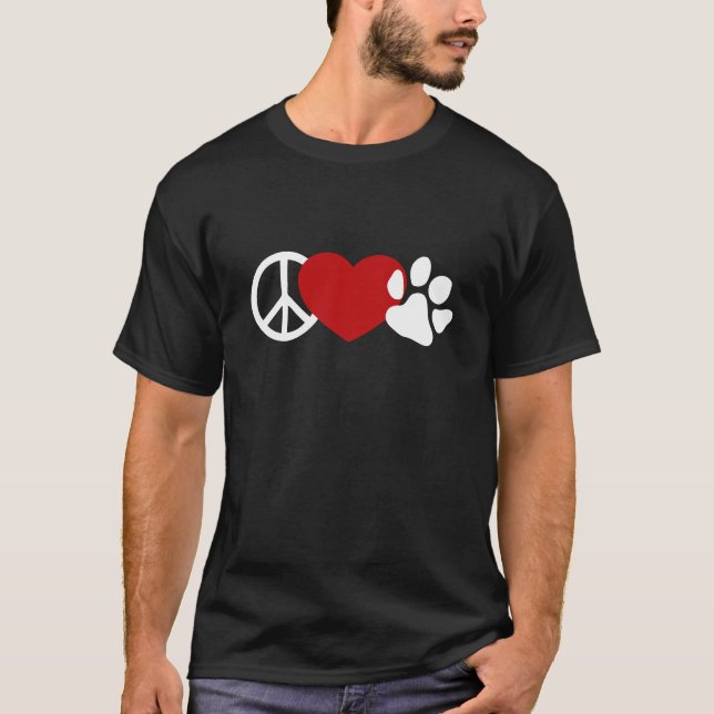 Camiseta Paz-Amor-Paw (Anverso)