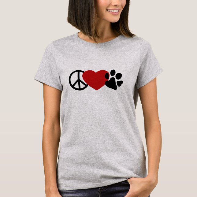 Camiseta Paz-Amor-Paw (Anverso)