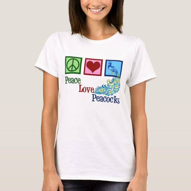 Camiseta Paz Amor Peacocks (Anverso)