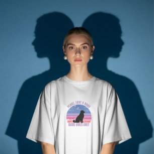 Camiseta Paz, Amor, Perros, camiseta puesta de sol