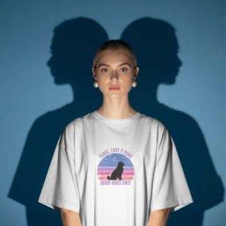 Camiseta Paz, Amor, Perros, camiseta puesta de sol