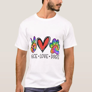 Camiseta Paz Amor Perros Paws Tie Dye Rescate Animal Arcoir