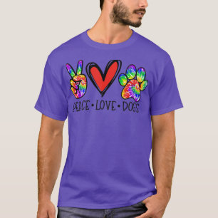 Camiseta Paz Amor Perros Paws Tie Dye Rescate Animal Arcoir