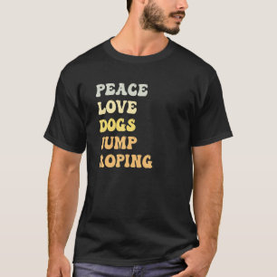Camiseta Paz Amor Perros Saltando la Cuerda Retro