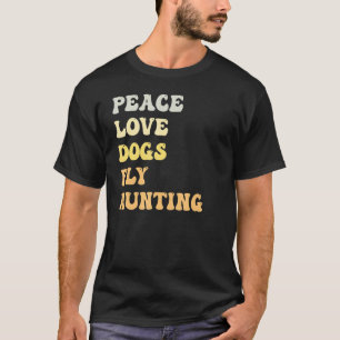 Camiseta Paz Amor Perros Vuelan Caza Retro