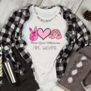 Camiseta Paz, amor, Personalizado de San Valentín