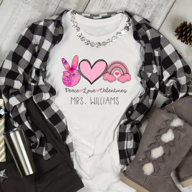 Camiseta Paz, amor, Personalizado de San Valentín (Subido por el creador)