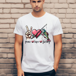 Camiseta Paz, amor, pesca