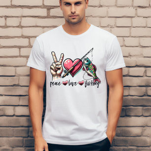 Camiseta Paz, amor, pesca