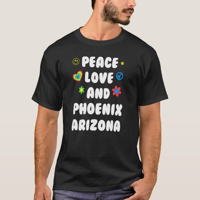 Camiseta Paz Amor Phoenix Arizona Patriótico Az Patriotismo (Anverso)