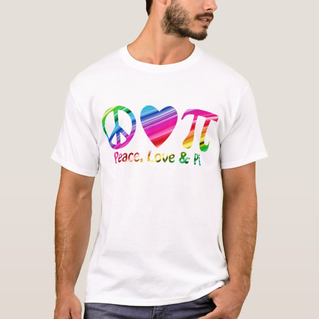 Camiseta Paz, amor, Pi Arcoiris (Anverso)