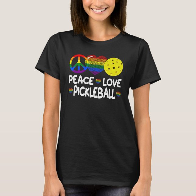 Camiseta Paz Amor Pickleball Paddle Amo Elegir (Anverso)