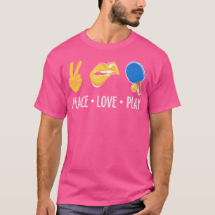 Camiseta Paz Amor Ping Pong Divertido Tenis de Mesa