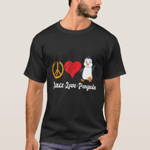 Camiseta Paz Amor Pingüino Aves Pingüinos Niños