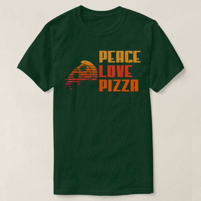 Camiseta Paz Amor Pizza Amantes I Love Pizza2662 (Diseño del anverso)