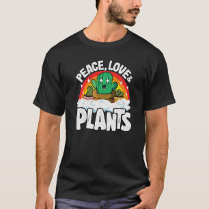 Camiseta Paz Amor & Plantas Cactus Arcoíris Planificador de