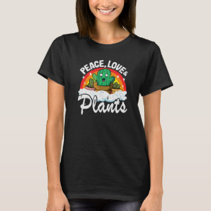 Camiseta Paz Amor & Plantas Cactus Arcoíris Planificador de
