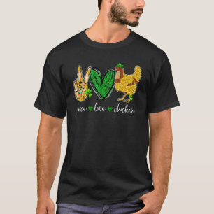 Camiseta Paz Amor Pollo Granjero Animal Irlandés St Patrick