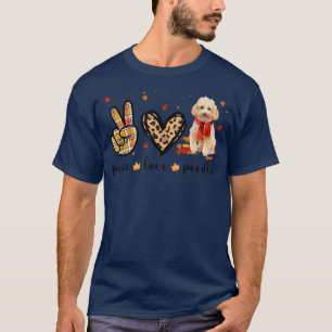Camiseta Paz Amor Poodle Scarf Leopard Caída Otoño Gracias