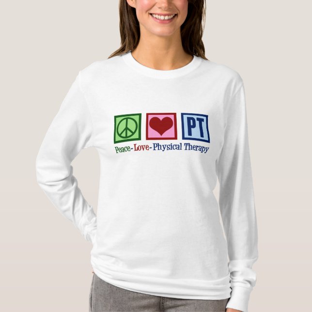 Camiseta Paz Amor PT Terapia Física (Anverso)