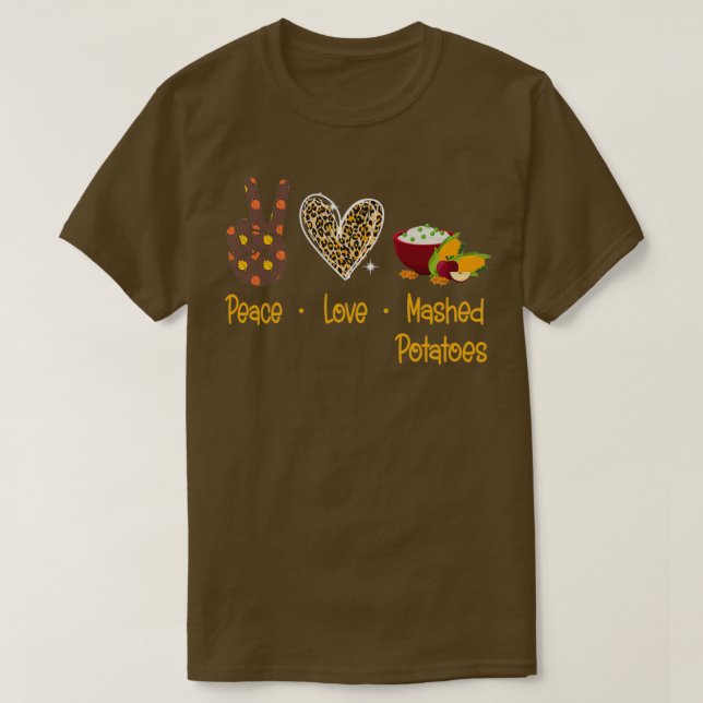 Camiseta Paz amor puré papas (Diseño del anverso)