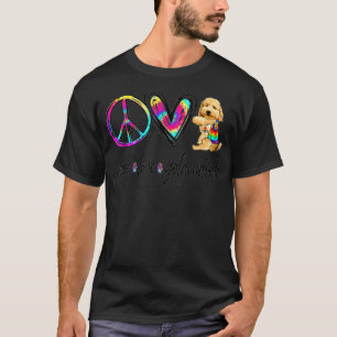Camiseta paz amor Regalo de Goldendoodle para hombres que l