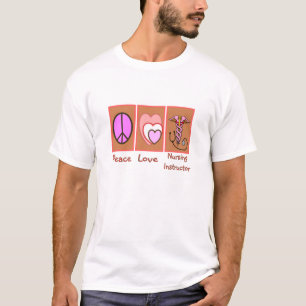 Camiseta "Paz, amor, regalos del instructor de cuidado"
