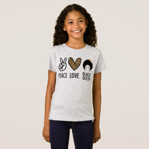 Camiseta Paz Amor Reina Negra Leopardo Mujeres Negras y Chi