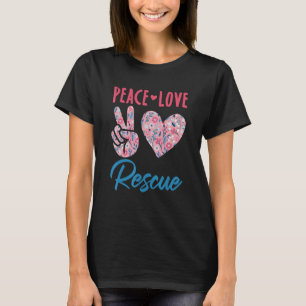 Camiseta Paz Amor Rescate Perro Gato Caballo Rescatado
