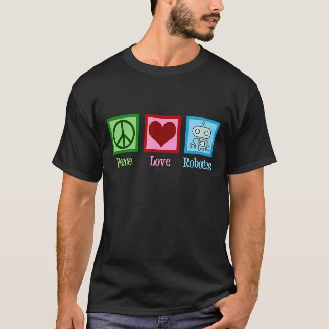 Camiseta Paz Amor Robótica (Anverso)