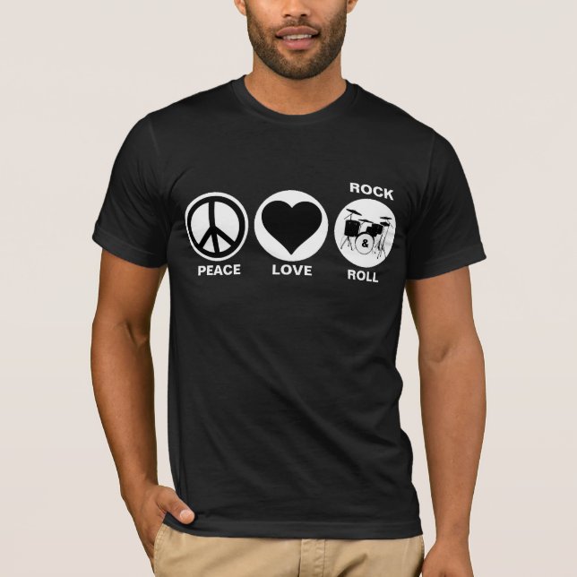 Camiseta Paz/Amor/Rock & Roll (Anverso)
