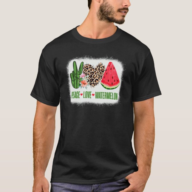 Camiseta Paz Amor sandía Frutas tropicales Vacaciones de ve (Anverso)