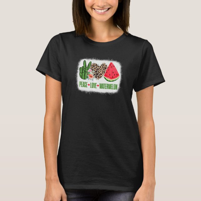 Camiseta Paz Amor sandía Frutas tropicales Vacaciones de ve (Anverso)