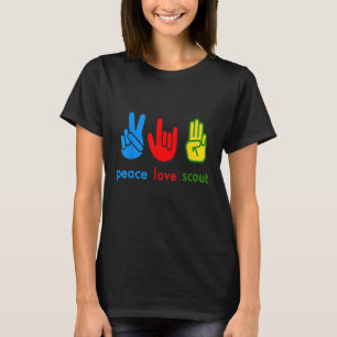 Camiseta Paz Amor Scout Scouts Camping Vida