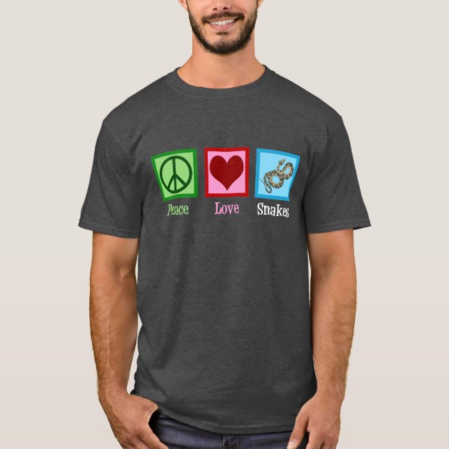 Camiseta Paz Amor Serpientes Herpetología Cuta (Anverso)