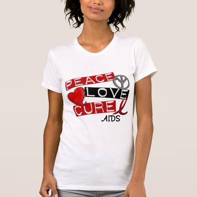 Camiseta Paz, amor, SIDA de la curación (Anverso)