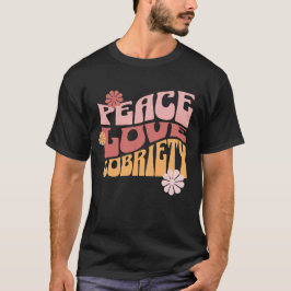 Camiseta Paz Amor Sobriedad para recuperar alcohólicos