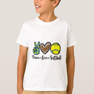 Camiseta Paz Amor Softll Para Chicas Adolescentes Cute Leop