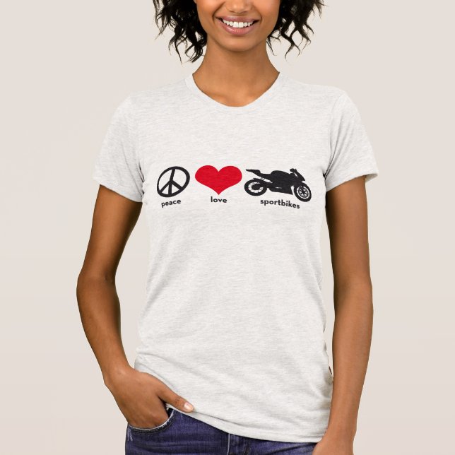 Camiseta Paz • Amor • Sportbikes (Anverso)