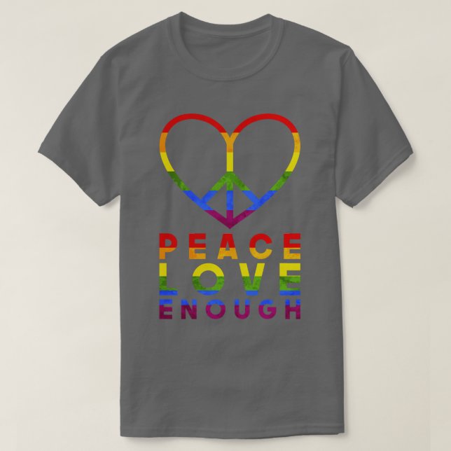 Camiseta Paz, amor suficiente LGBT (Diseño del anverso)