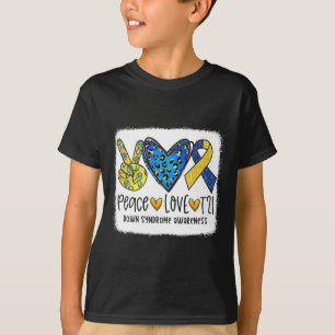 Camiseta Paz Amor T21 Curar Azul Amarillo Conciencia del Sí