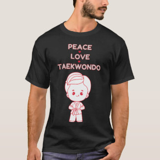 Camiseta Paz Amor Taekwondo Rojo Deporte Esquema amigo