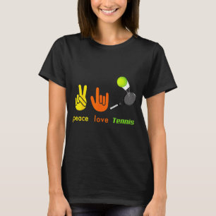 Camiseta Paz Amor Tenis Divertido Tenis Amantes Señal De Ma