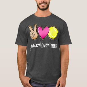 Camiseta Paz Amor Tennis Leopardo Impresión Chicas Tenis