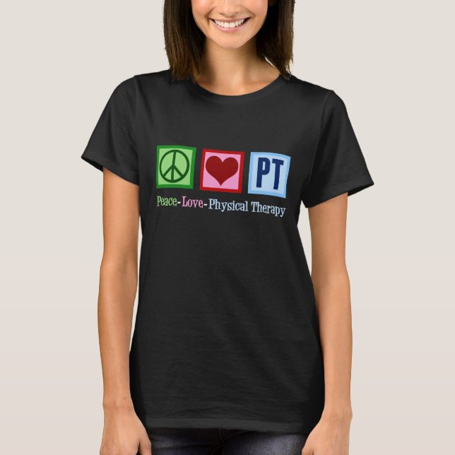 Camiseta Paz Amor Terapia Física Cute PT Mujeres (Anverso)