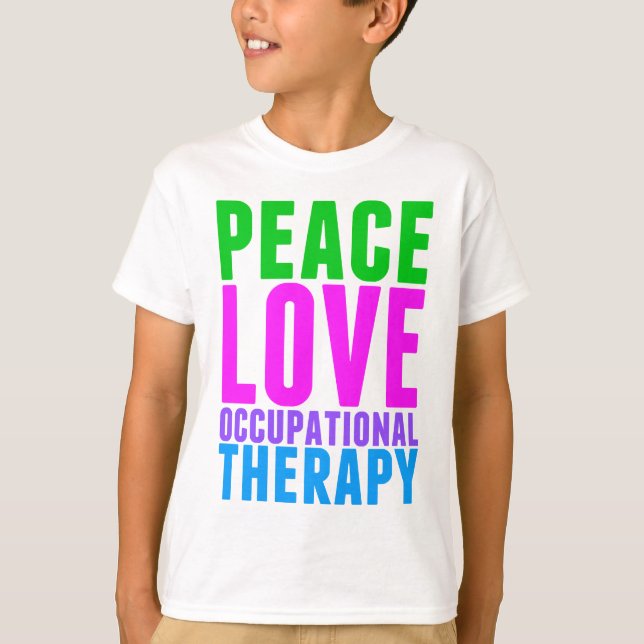 Camiseta Paz Amor Terapia Ocupacional Niños (Anverso)