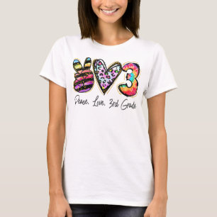 Camiseta Paz Amor Tercer Grado Chicas Maestros Equipo 3º Gr